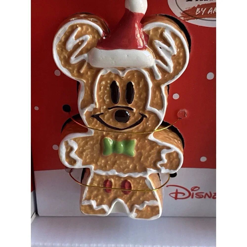 Disney Mickey and Minnie Mouse GINGERBREAD Christmas Salt Pepper Shakers NEW - Picture 2 of 12